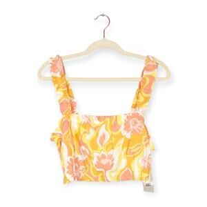 BP Nordstrom Crop Top M Pink Orange Floral Cami Summer Feminine NWT